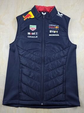 Castore Red Bull Team Racing Gilet Puffer Vest Men's Large Blue Full Zip